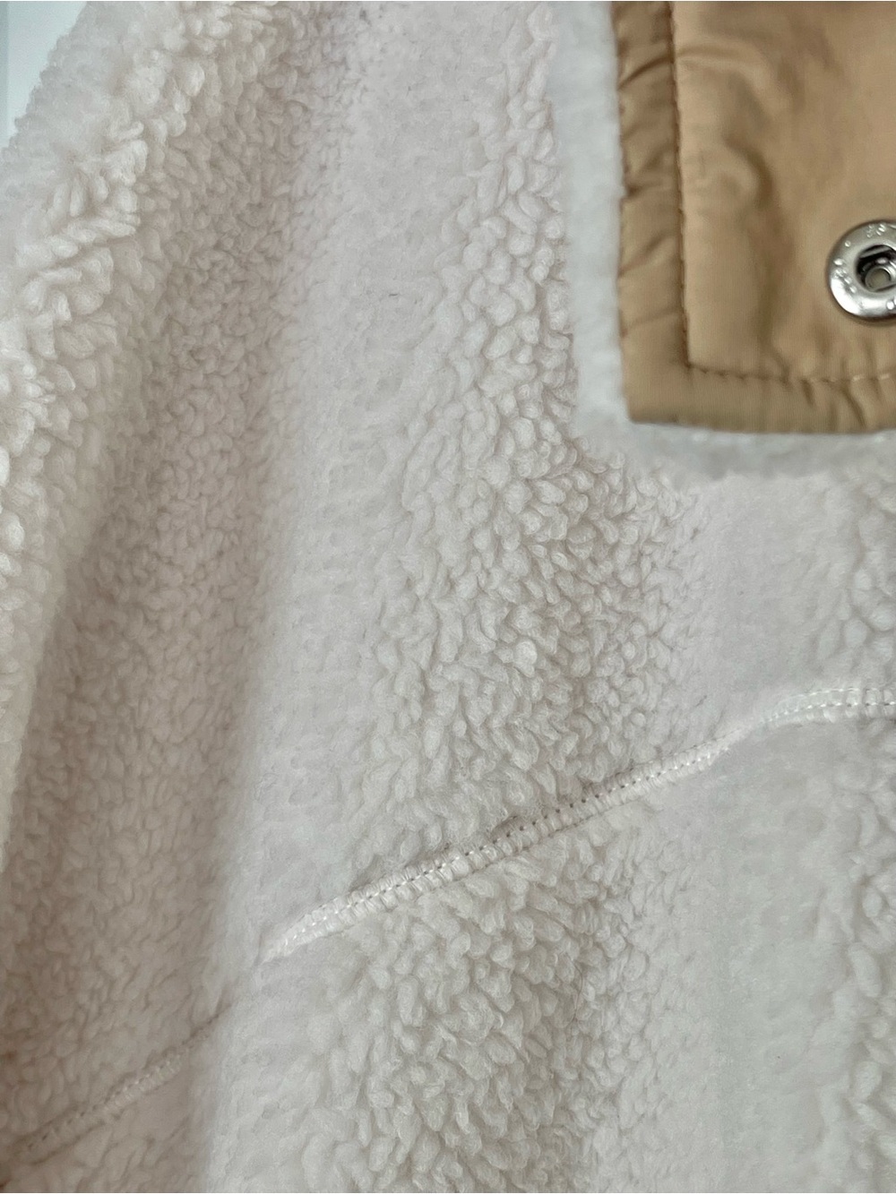 Abercrombie Fitch Soft AF Sherpa Teddy Zip Jacket XXL Women’s Ivory Cream - Picture 3 of 11